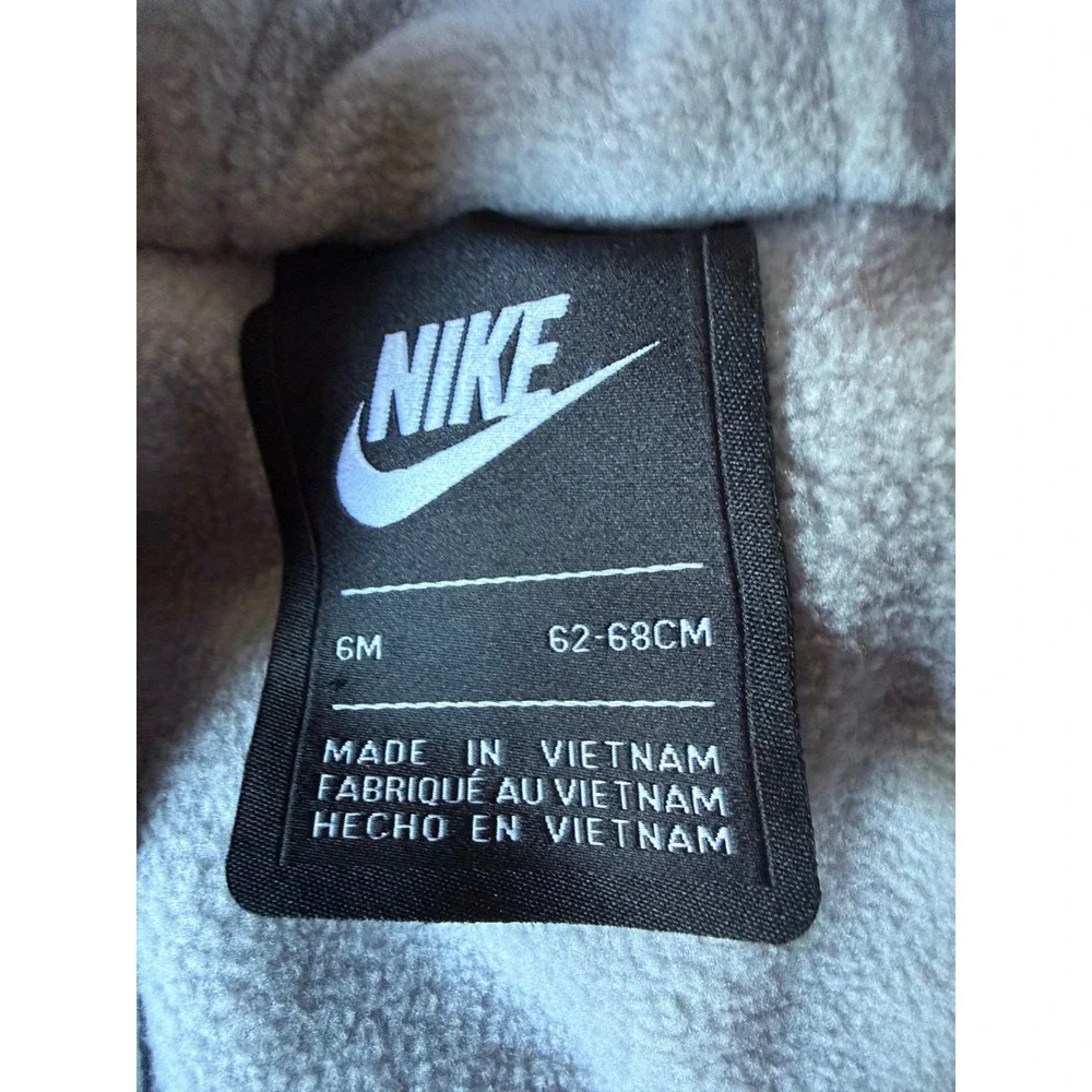 Nike Puffer Bunting Suit baby 6 months gray Red Infant Winter Snowsuit Hooded